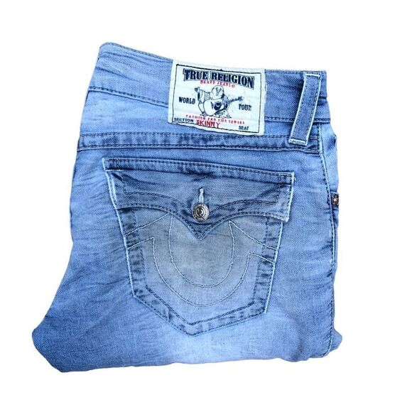 Vintage True Religion Jeans Size 32 SKINNY Blue - Picture 5 of 9